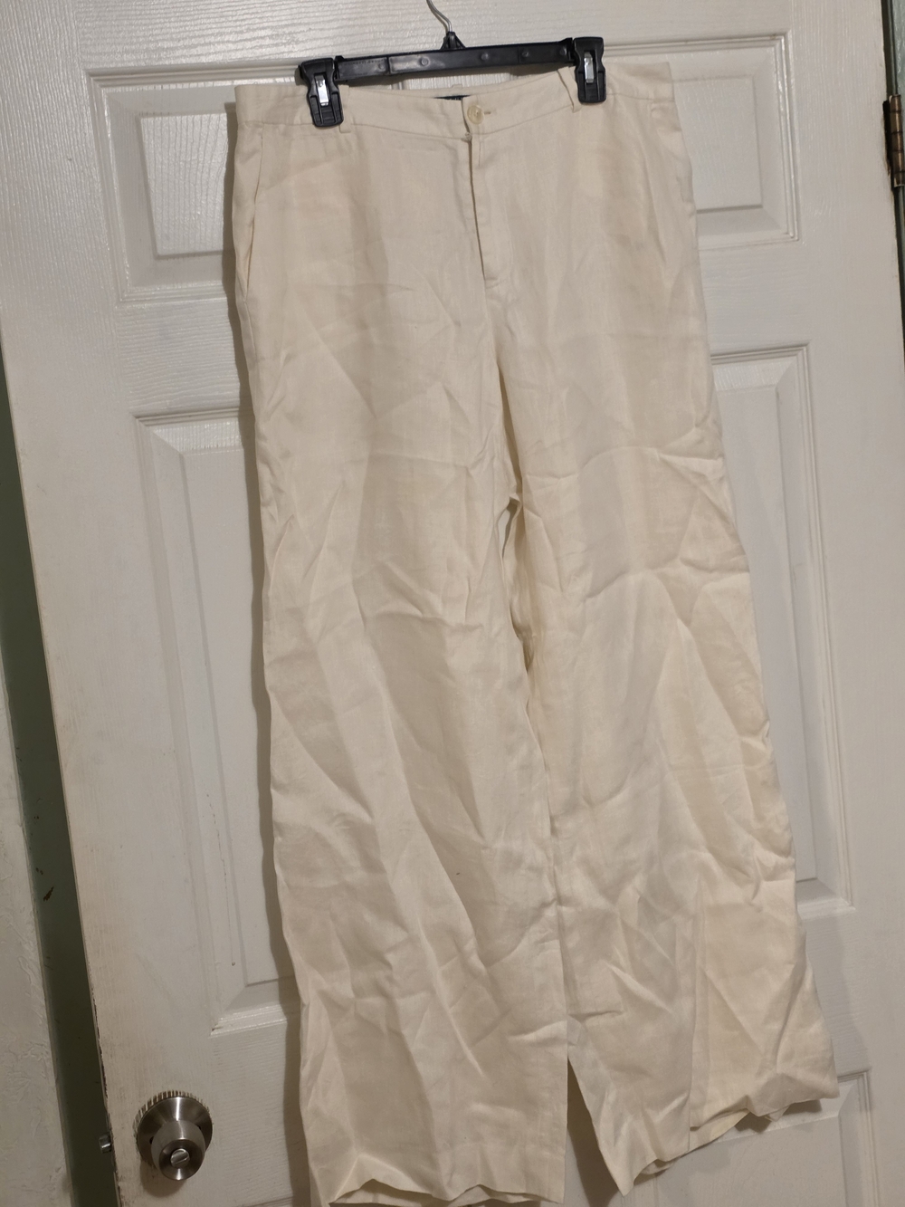 Ralph Lauren Cream High-Rise Wide Leg Chinos